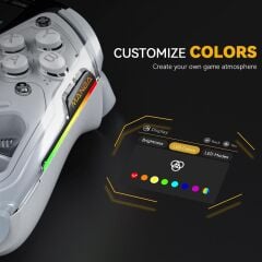 Manba One Kablosuz Gamepad (Beyaz – 2. Nesil) | Ekranlı Bluetooth Oyun Kumandası