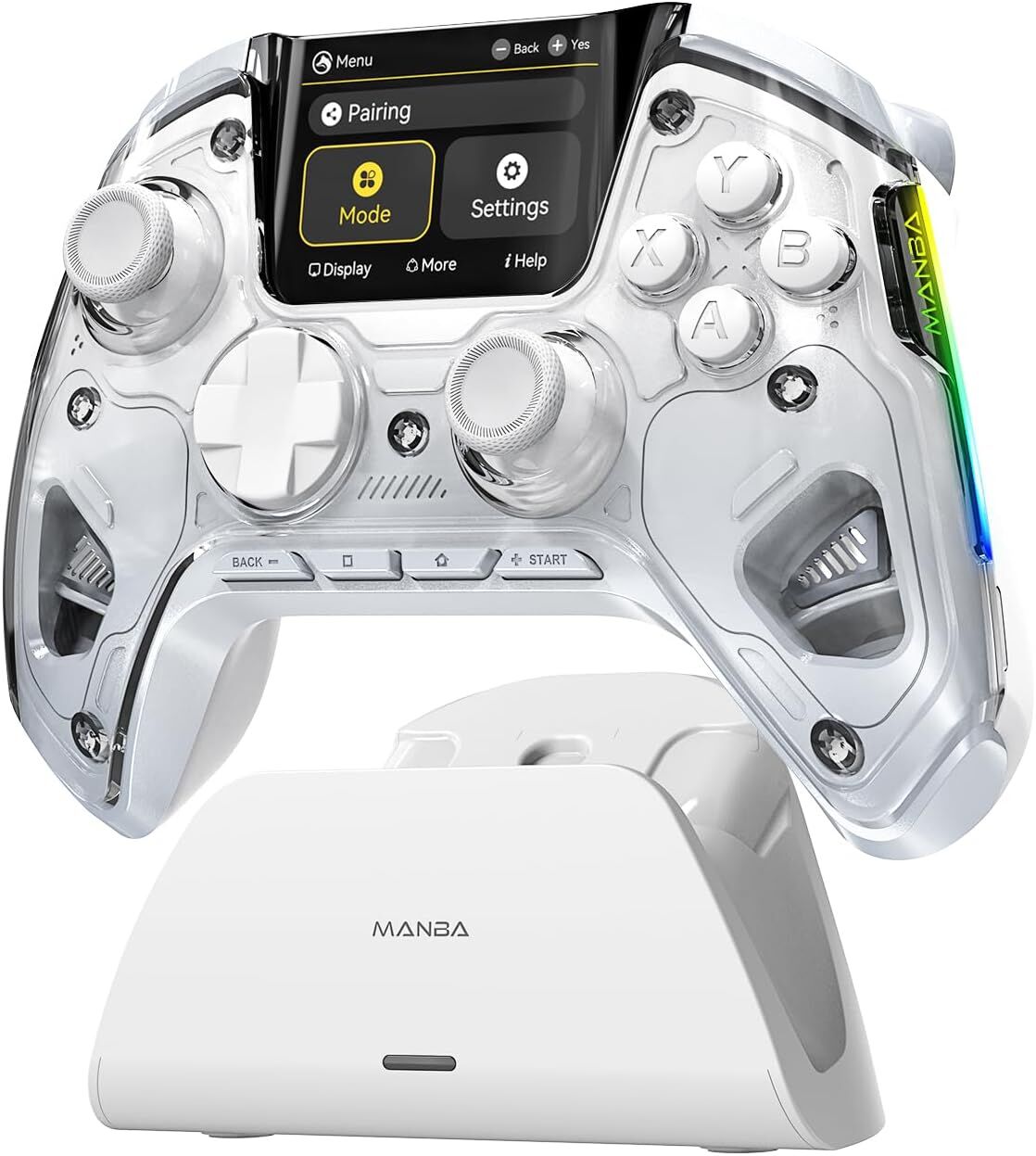 Manba One Kablosuz Gamepad (Beyaz – 2. Nesil) | Ekranlı Bluetooth Oyun Kumandası
