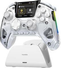 Manba One Kablosuz Gamepad (Beyaz – 2. Nesil) | Ekranlı Bluetooth Oyun Kumandası