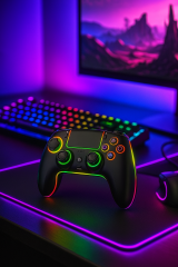 Kablosuz RGB Işıklı Gamepad – PS4, PS3, PC, Switch, Android, iOS & Steam Deck Uyumlu