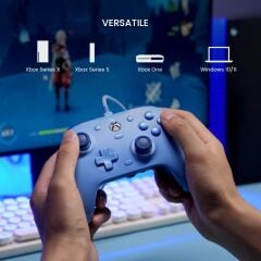 GameSir G7 SE Kablolu Lisanslı Xbox/PC Oyun Kolu | Hall-Effect Stick, Manyetik Faceplate (Dynamic Blue)