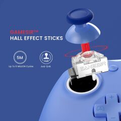 GameSir G7 SE Kablolu Lisanslı Xbox/PC Oyun Kolu | Hall-Effect Stick, Manyetik Faceplate (Dynamic Blue)