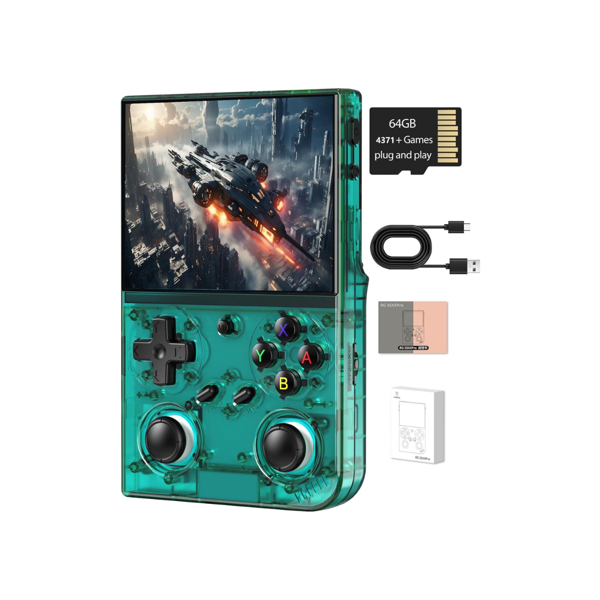 ANBERNIC RG35XX Pro – Retro El Konsolu - Transparent Teal